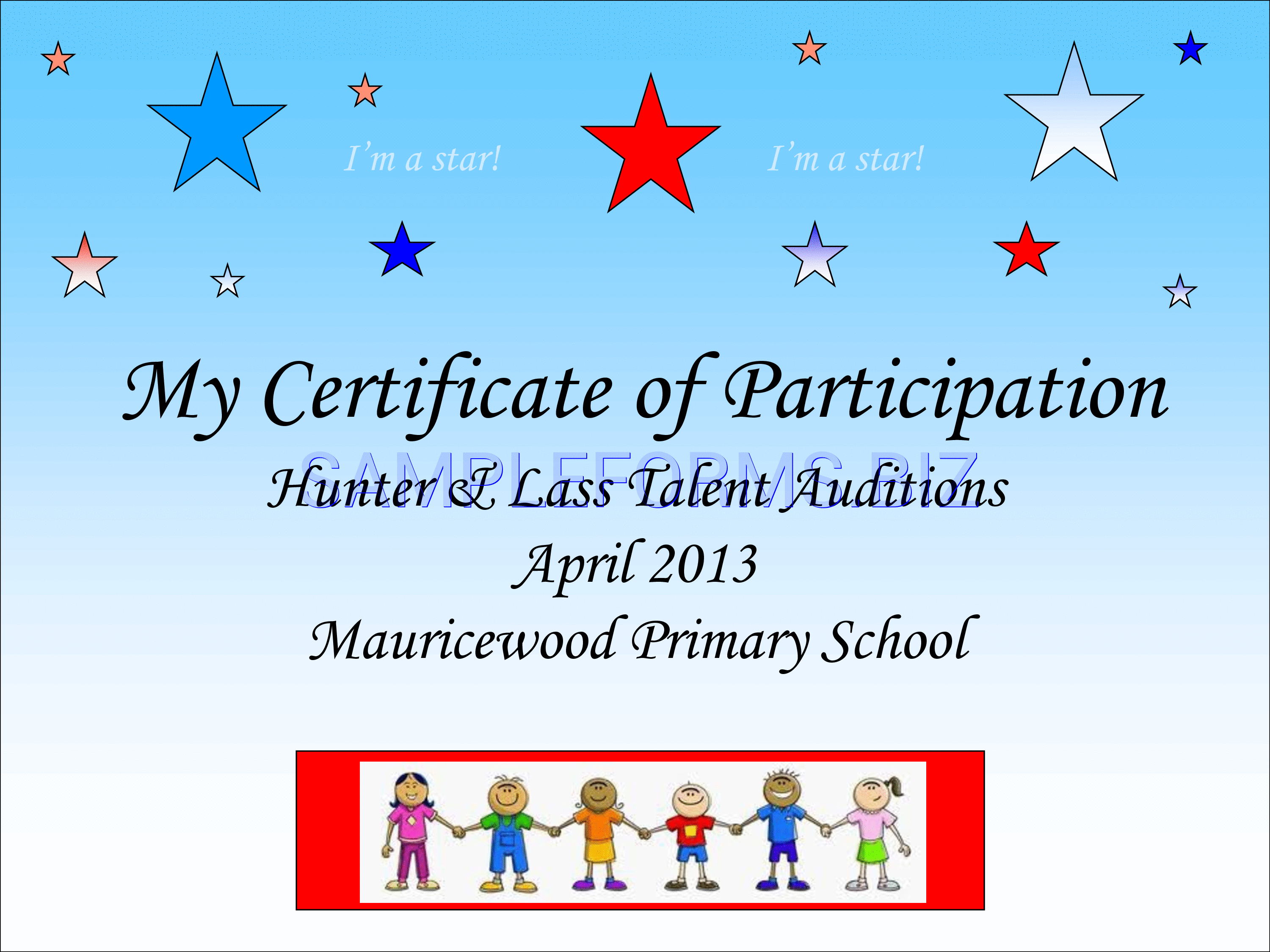 Preview free downloadable Talent Show Certificate in PDF (page 1)